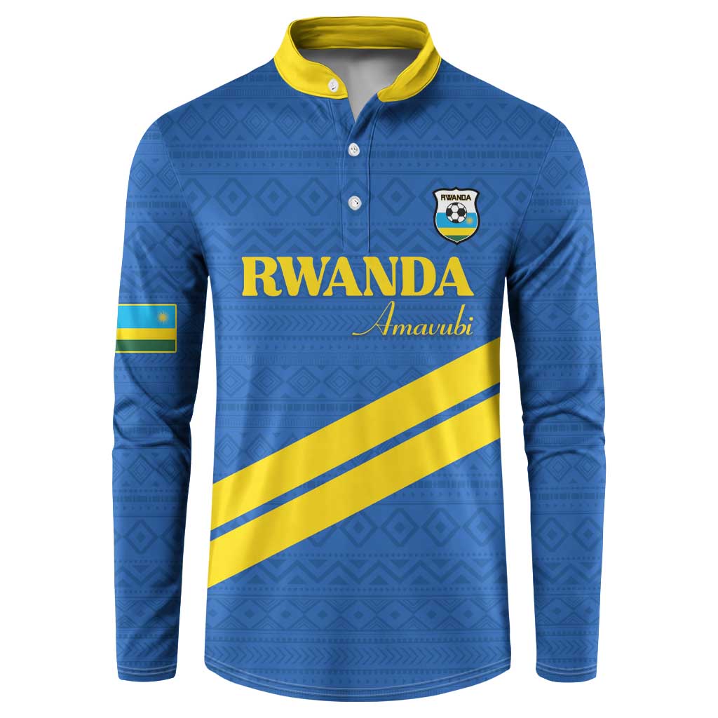 Custom Rwanda Football Button Sweatshirt Pride Of Rwanda - Blue