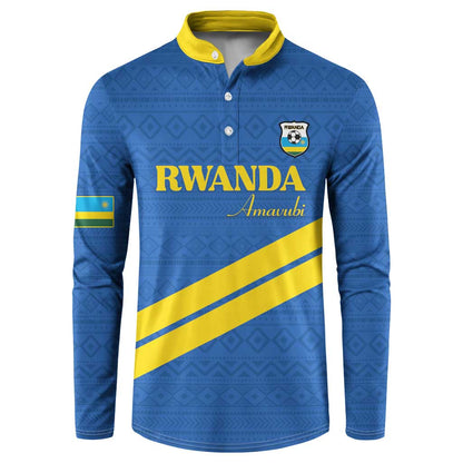 Custom Rwanda Football Button Sweatshirt Pride Of Rwanda - Blue
