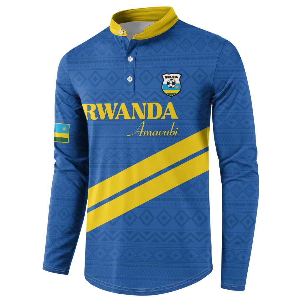 Custom Rwanda Football Button Sweatshirt Pride Of Rwanda - Blue