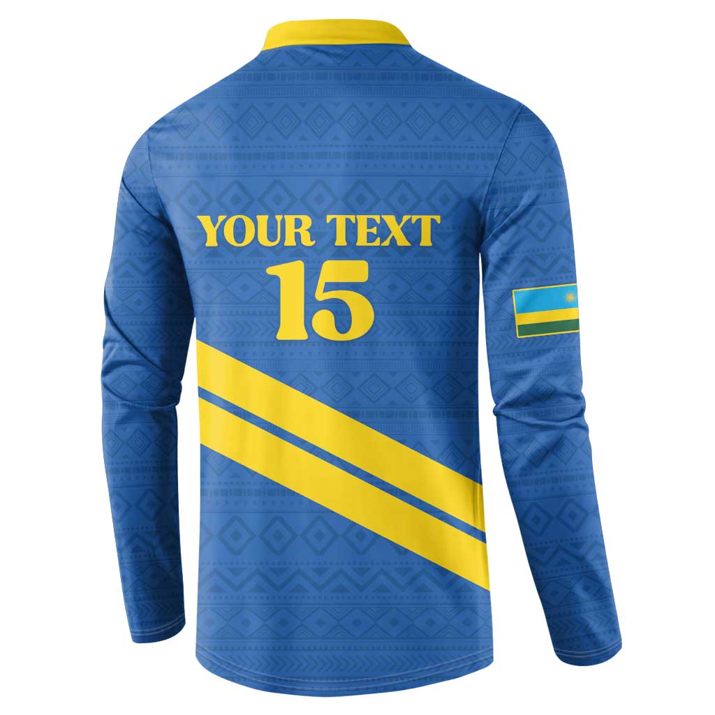 Custom Rwanda Football Button Sweatshirt Pride Of Rwanda - Blue