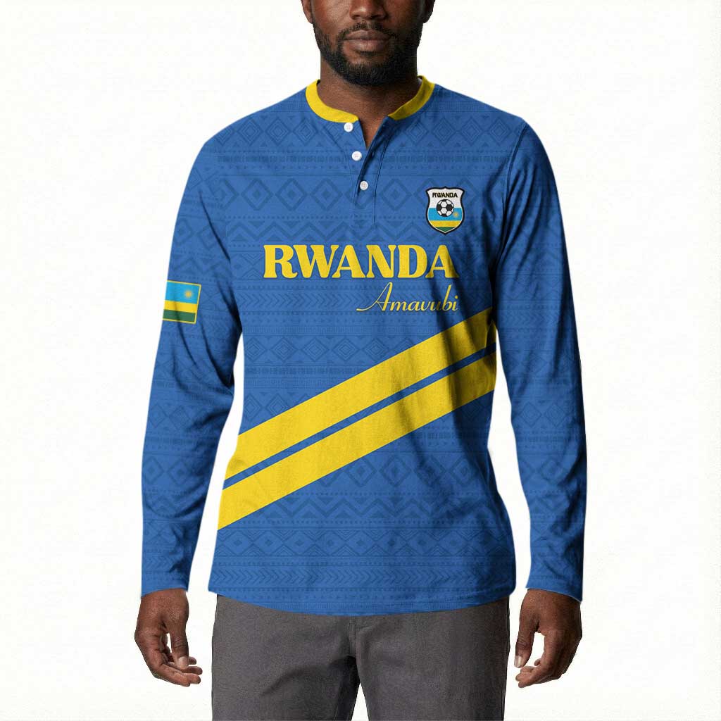 Custom Rwanda Football Button Sweatshirt Pride Of Rwanda - Blue