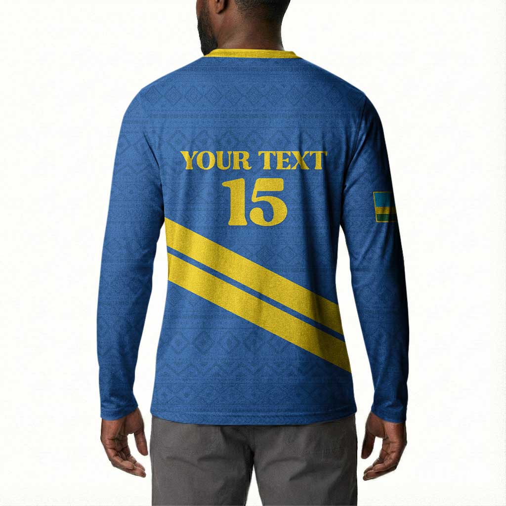 Custom Rwanda Football Button Sweatshirt Pride Of Rwanda - Blue