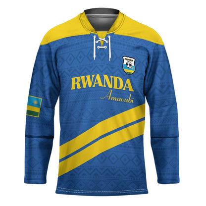 Custom Rwanda Football Hockey Jersey Pride Of Rwanda - Blue - African Pride