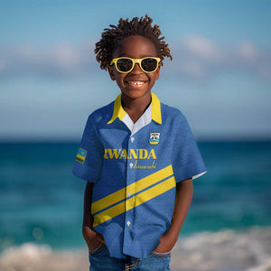 Custom Rwanda Football Kid Hawaiian Shirt Pride Of Rwanda - Blue LT15