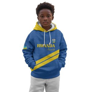 Custom Rwanda Football Kid Hoodie Pride Of Rwanda - Blue - African Pride