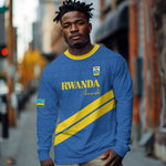 Custom Rwanda Football Long Sleeve Shirt Pride Of Rwanda - Blue - African Pride