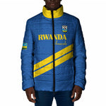 Custom Rwanda Football Padded Jacket Pride Of Rwanda - Blue - African Pride