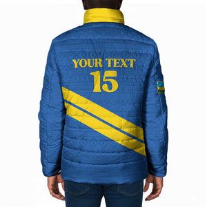 Custom Rwanda Football Padded Jacket Pride Of Rwanda - Blue - African Pride