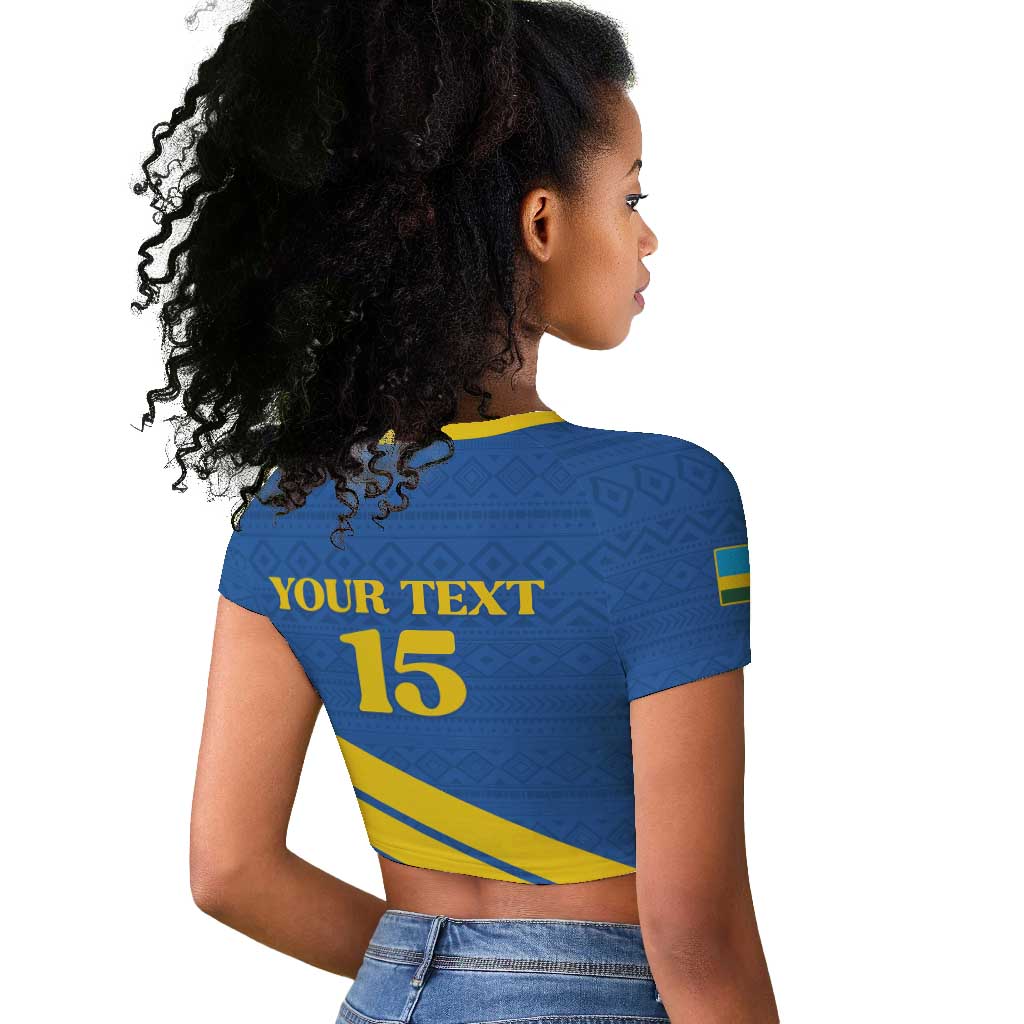 Custom Rwanda Football Raglan Cropped T shirt Pride Of Rwanda - Blue LT15