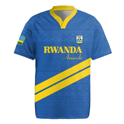 Custom Rwanda Football Rugby Jersey Pride Of Rwanda - Blue LT15