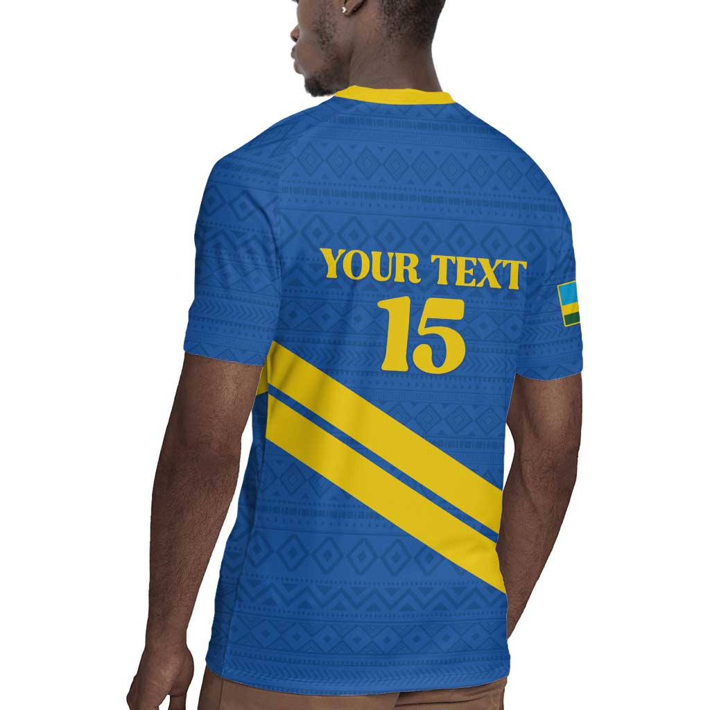 Custom Rwanda Football Rugby Jersey Pride Of Rwanda - Blue LT15