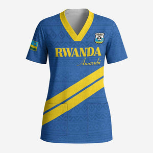Custom Rwanda Football Scrub Top Pride Of Rwanda - Blue - African Pride
