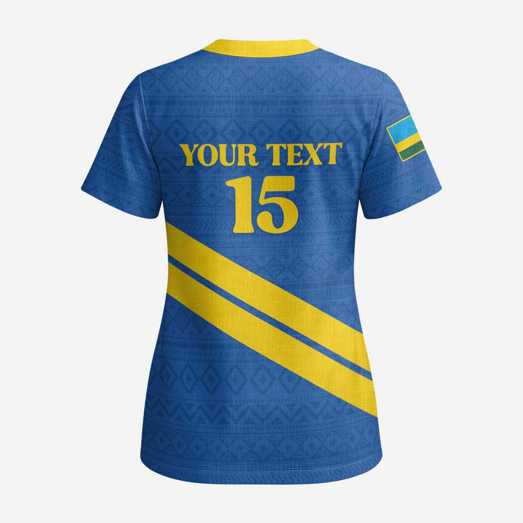 Custom Rwanda Football Scrub Top Pride Of Rwanda - Blue - African Pride