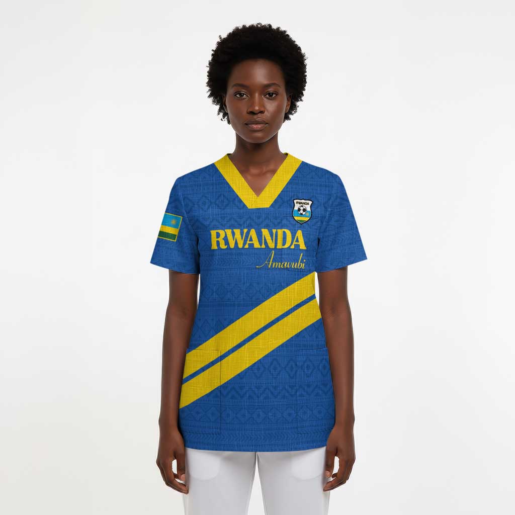 Custom Rwanda Football Scrub Top Pride Of Rwanda - Blue - African Pride