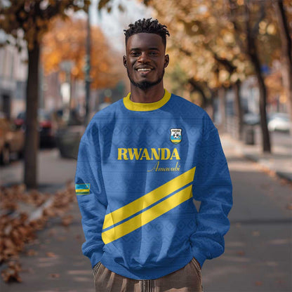 Custom Rwanda Football Sweatshirt Pride Of Rwanda - Blue - African Pride
