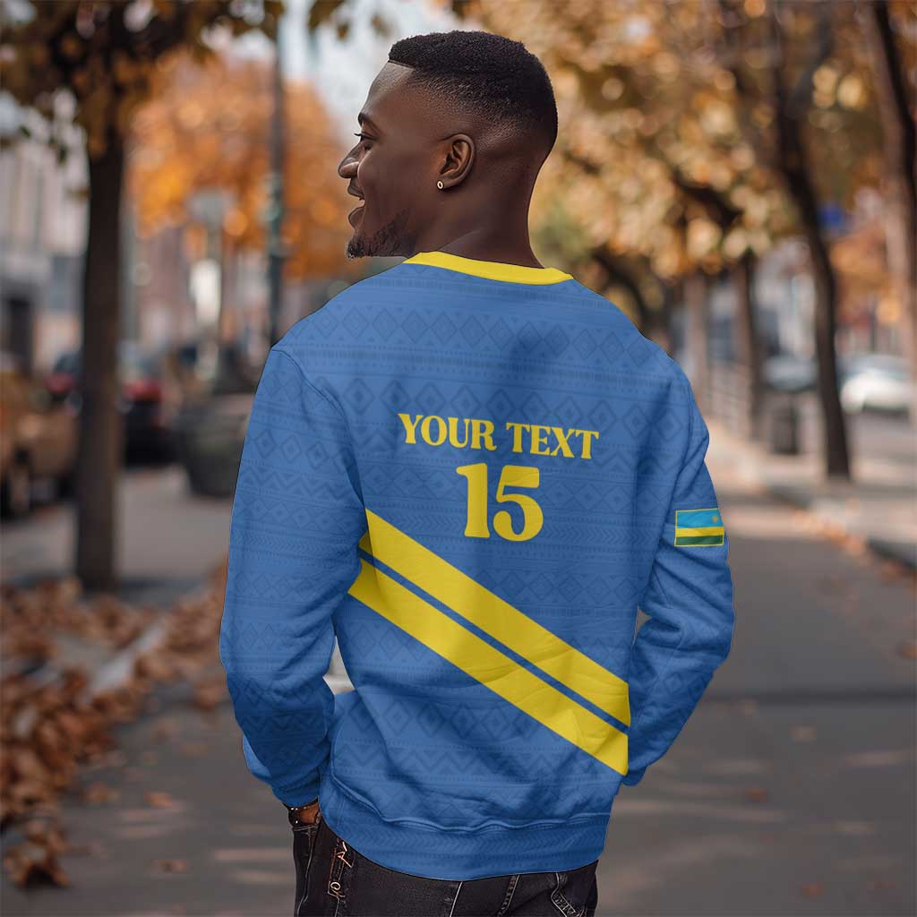 Custom Rwanda Football Sweatshirt Pride Of Rwanda - Blue - African Pride
