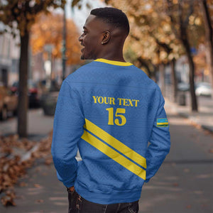 Custom Rwanda Football Sweatshirt Pride Of Rwanda - Blue - African Pride