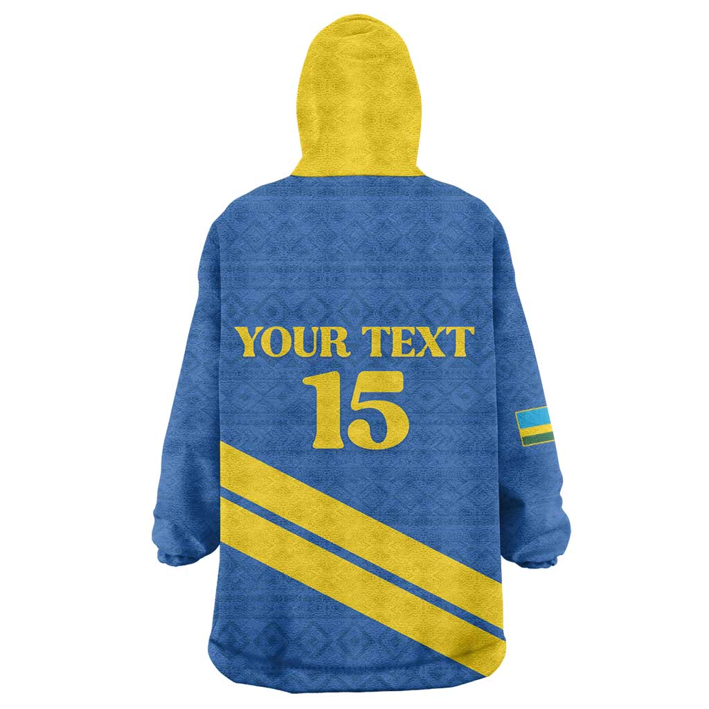 Custom Rwanda Football Wearable Blanket Hoodie Pride Of Rwanda - Blue - African Pride
