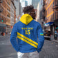 Custom Rwanda Football Zip Hoodie Pride Of Rwanda - Blue - African Pride