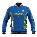Rwanda Football Custom Baseball Jacket Stand With Amavubi - Blue - African Pride