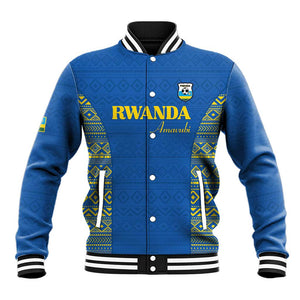 Rwanda Football Custom Baseball Jacket Stand With Amavubi - Blue - African Pride