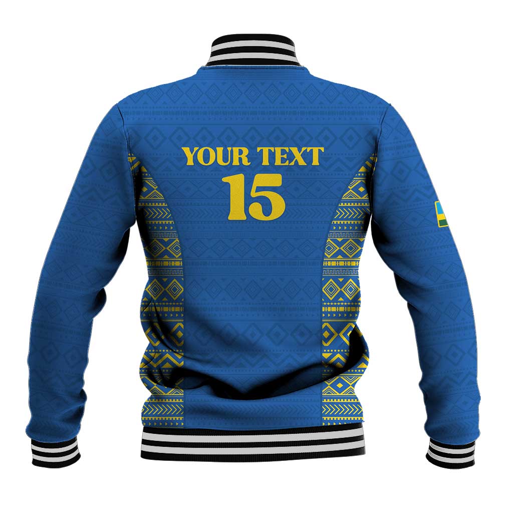 Rwanda Football Custom Baseball Jacket Stand With Amavubi - Blue - African Pride