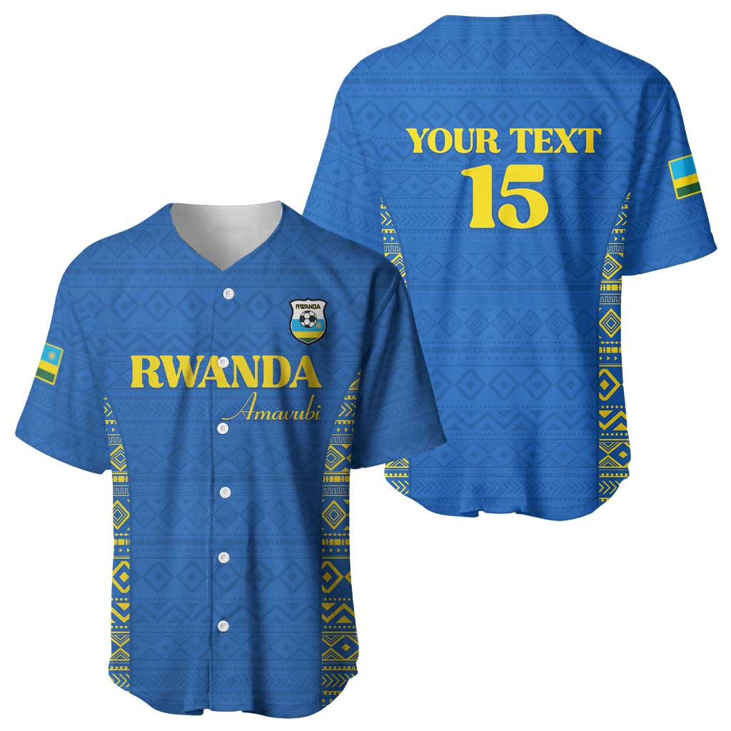 Rwanda Football Custom Baseball Jersey Stand With Amavubi - Blue LT15