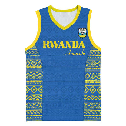 Rwanda Football Custom Basketball Jersey Stand With Amavubi - Blue - African Pride