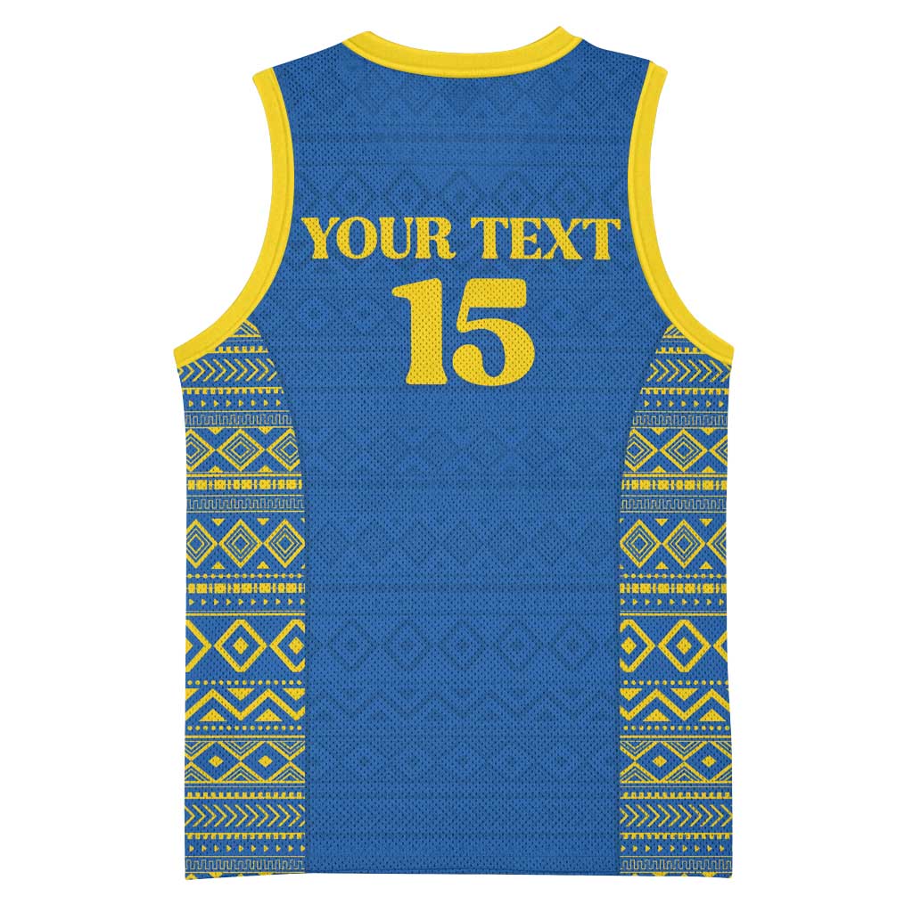 Rwanda Football Custom Basketball Jersey Stand With Amavubi - Blue - African Pride