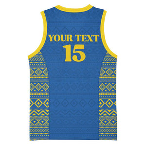 Rwanda Football Custom Basketball Jersey Stand With Amavubi - Blue - African Pride