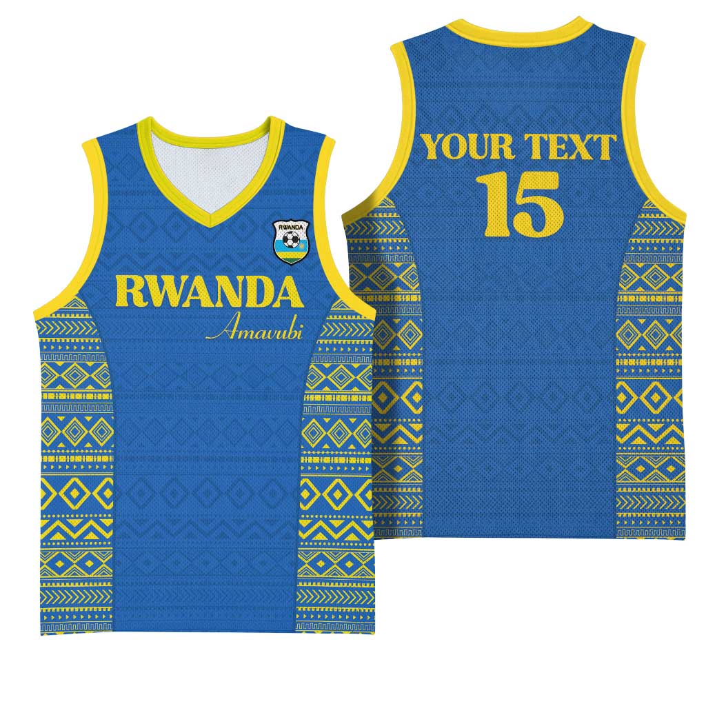Rwanda Football Custom Basketball Jersey Stand With Amavubi - Blue - African Pride
