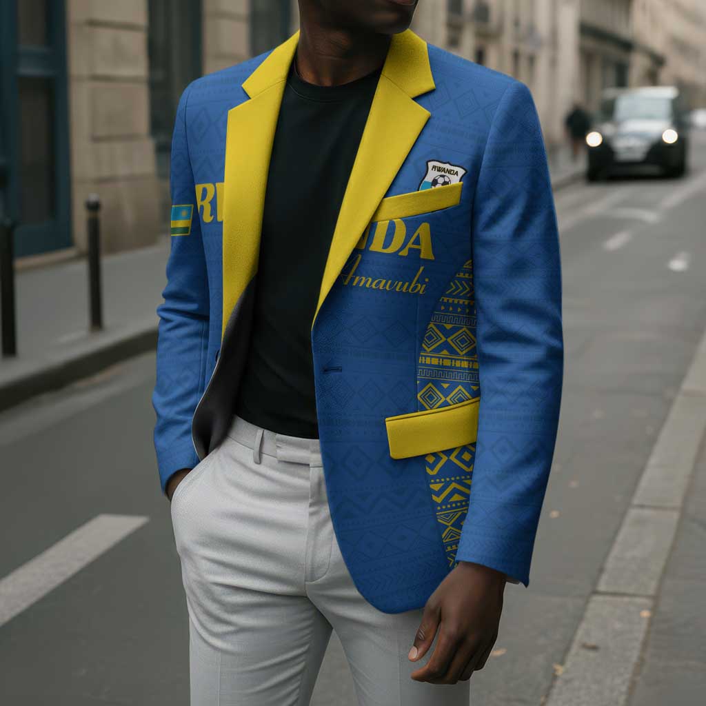 Rwanda Football Custom Blazer Stand With Amavubi - Blue - African Pride