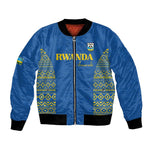 Rwanda Football Custom Bomber Jacket Stand With Amavubi - Blue - African Pride