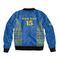 Rwanda Football Custom Bomber Jacket Stand With Amavubi - Blue - African Pride