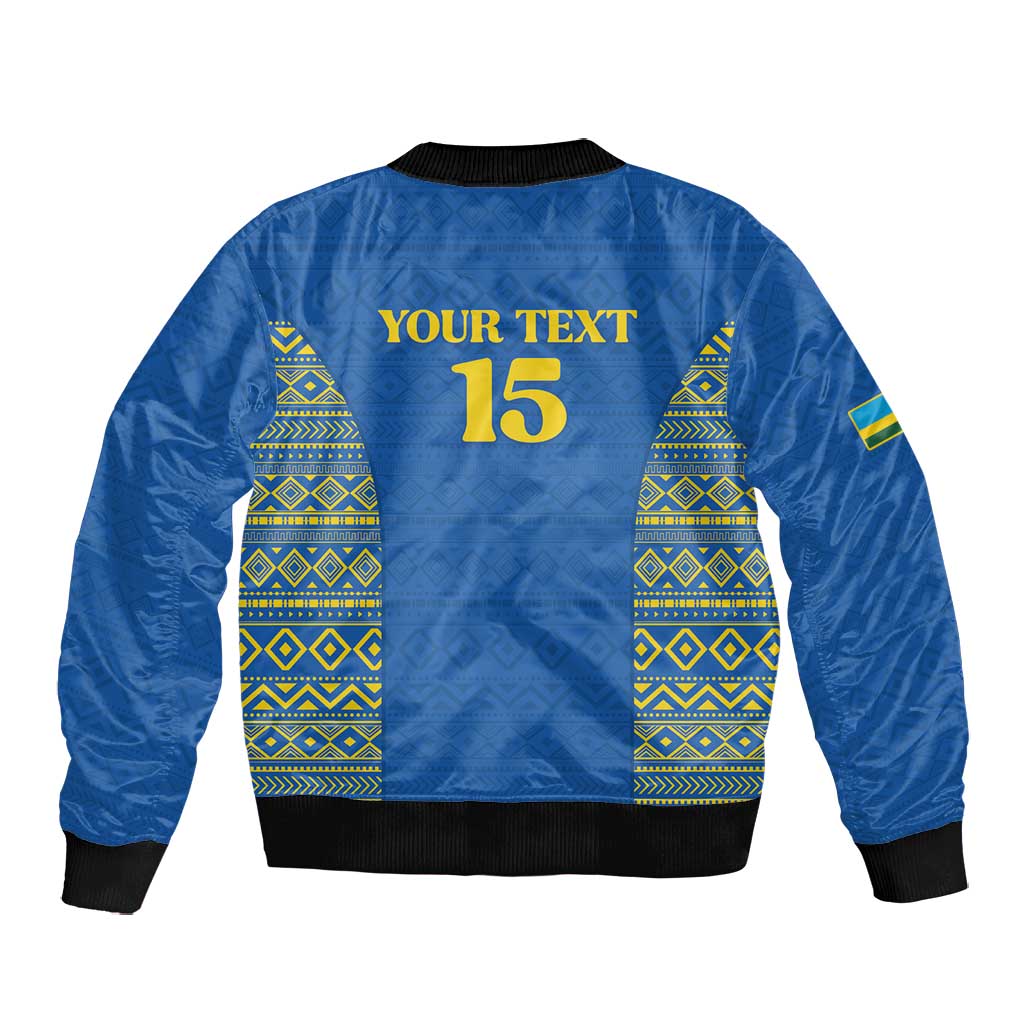 Rwanda Football Custom Bomber Jacket Stand With Amavubi - Blue - African Pride