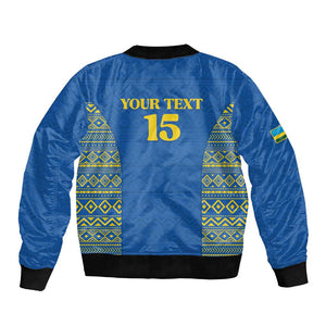 Rwanda Football Custom Bomber Jacket Stand With Amavubi - Blue - African Pride