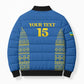 Rwanda Football Custom Bomber Puffer Jacket Stand With Amavubi - Blue - African Pride