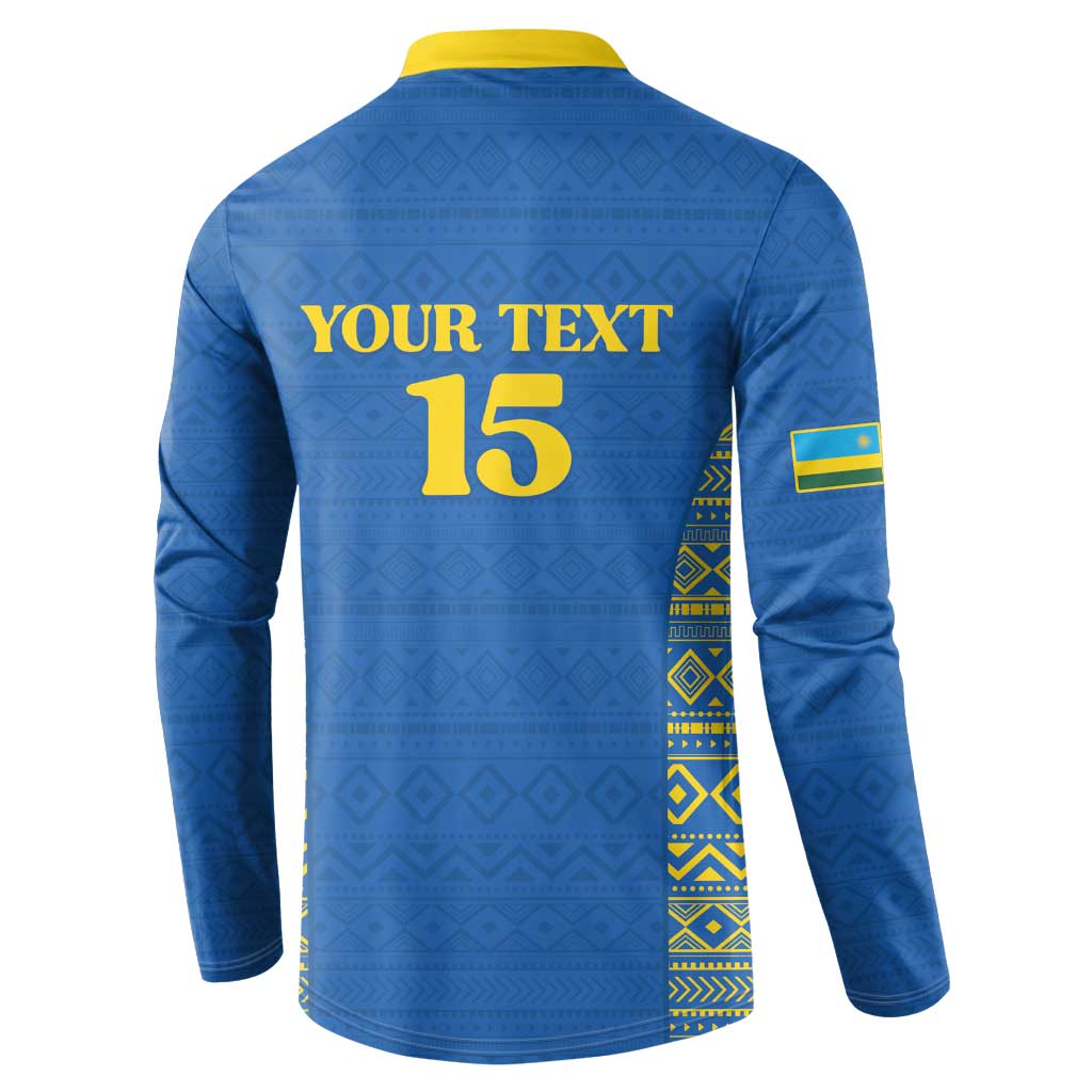 Rwanda Football Custom Button Sweatshirt Stand With Amavubi - Blue