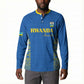 Rwanda Football Custom Button Sweatshirt Stand With Amavubi - Blue