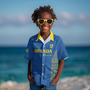 Rwanda Football Custom Kid Hawaiian Shirt Stand With Amavubi - Blue LT15
