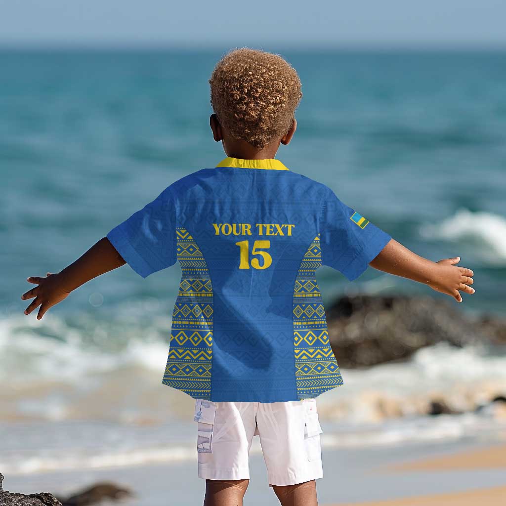 Rwanda Football Custom Kid Hawaiian Shirt Stand With Amavubi - Blue LT15