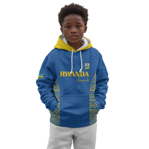 Rwanda Football Custom Kid Hoodie Stand With Amavubi - Blue - African Pride