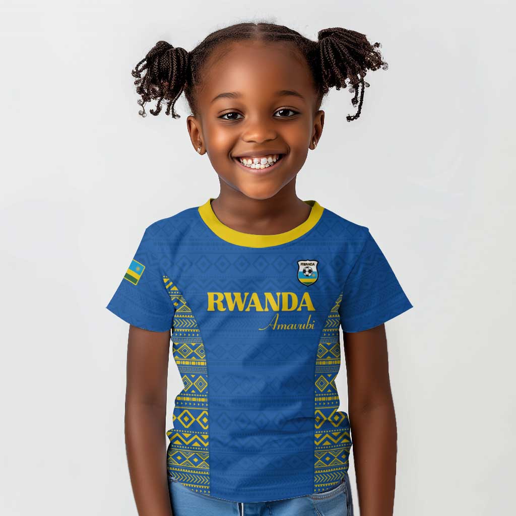 Rwanda Football Custom Kid T shirt Stand With Amavubi - Blue LT15
