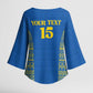 Rwanda Football Custom Kimono Sleeve Blouse Stand With Amavubi - Blue - African Pride