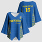 Rwanda Football Custom Kimono Sleeve Blouse Stand With Amavubi - Blue - African Pride