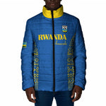 Rwanda Football Custom Padded Jacket Stand With Amavubi - Blue - African Pride