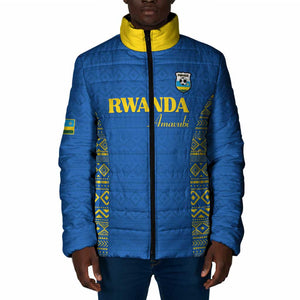 Rwanda Football Custom Padded Jacket Stand With Amavubi - Blue - African Pride