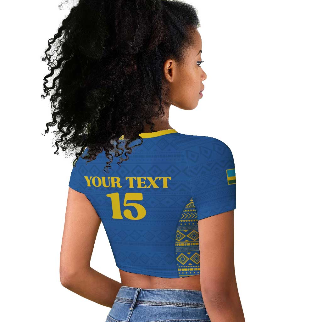 Rwanda Football Custom Raglan Cropped T shirt Stand With Amavubi - Blue LT15