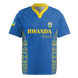 Rwanda Football Custom Rugby Jersey Stand With Amavubi - Blue LT15