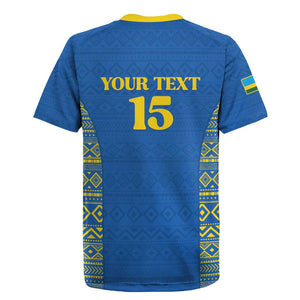 Rwanda Football Custom Rugby Jersey Stand With Amavubi - Blue LT15
